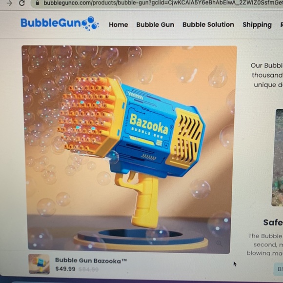 NEW IN BOX BUBBLE GUN BAZOOKA  ordered from og website in 3 different colors - Picture 6 of 7